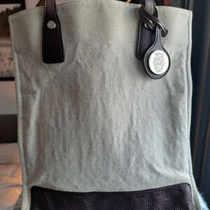 Stylish Gray and Brown DAKS Tote Bag